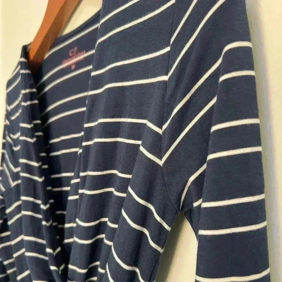 Vineyard Vines navy & white stripe faux wrap Size XS - Picture 2 of 6